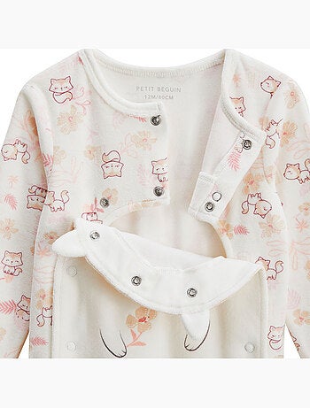 Pyjama bébé en velours ouverture pont Louison