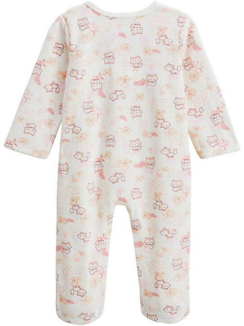 Pyjama bébé en velours ouverture pont Louison - Kiabi