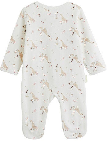 Pyjama bébé en velours ouverture pont margot
