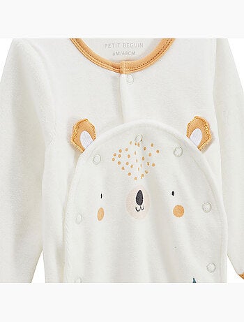 Pyjama bébé en velours ouverture pont Mini Rêve
