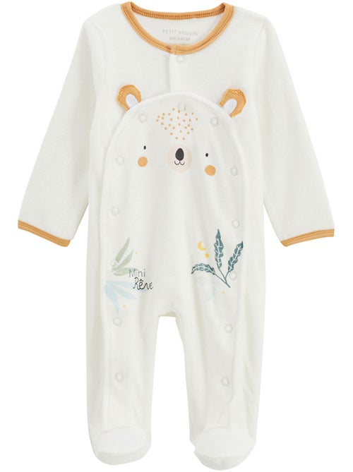 Pyjama bébé en velours ouverture pont Mini Rêve - Kiabi