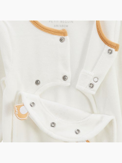 Pyjama bébé en velours ouverture pont Mini Rêve - Kiabi