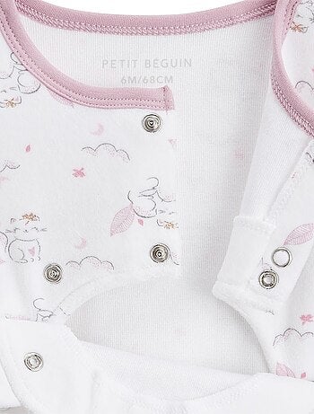 Pyjama bébé en velours ouverture pont Miss Chatchatchat