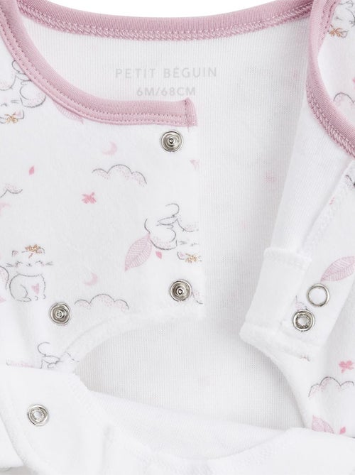 Pyjama bébé en velours ouverture pont Miss Chatchatchat - Kiabi