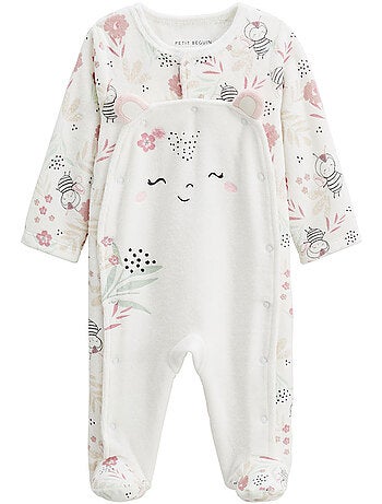 Pyjama bébé en velours ouverture pont Mya