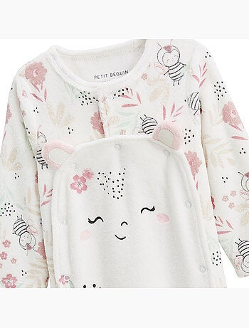 Pyjama bébé en velours ouverture pont Mya