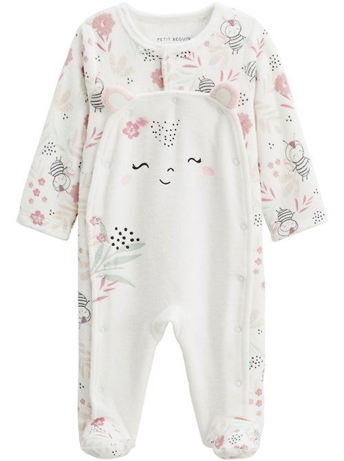 Pyjama bébé en velours ouverture pont Mya - Kiabi