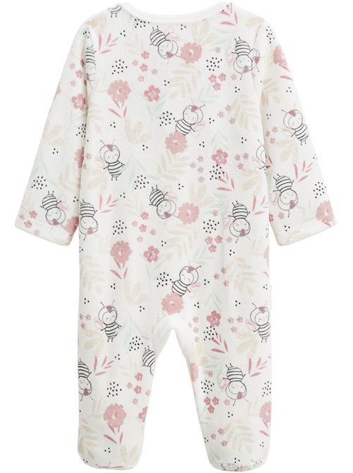 Pyjama bébé en velours ouverture pont Mya - Kiabi