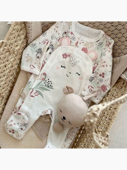 Pyjama bébé en velours ouverture pont Mya - Kiabi