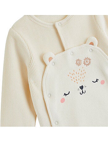 Pyjama bébé en velours ouverture pont neige