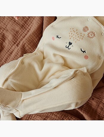 Pyjama bébé en velours ouverture pont neige