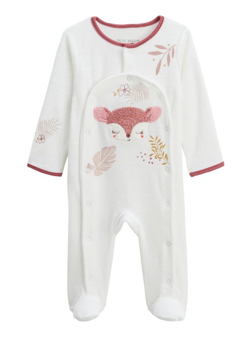 Pyjama bébé en velours ouverture pont Oona - Kiabi