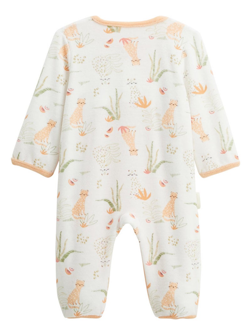 Pyjama bébé en velours ouverture pont Sierra Peche - Kiabi