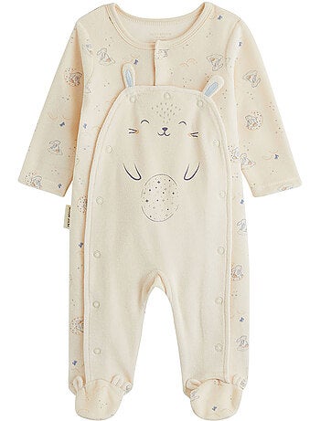 Pyjama bébé en velours ouverture pont voix lactée