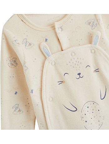 Pyjama bébé en velours ouverture pont voix lactée