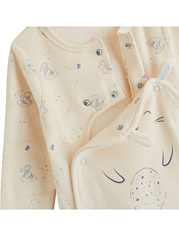 Pyjama bébé en velours ouverture pont voix lactée