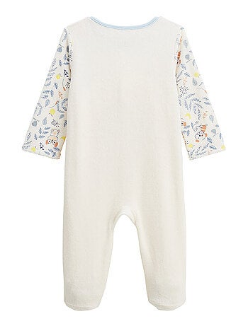 Pyjama bébé en velours ouverture pont Zeste d'amour