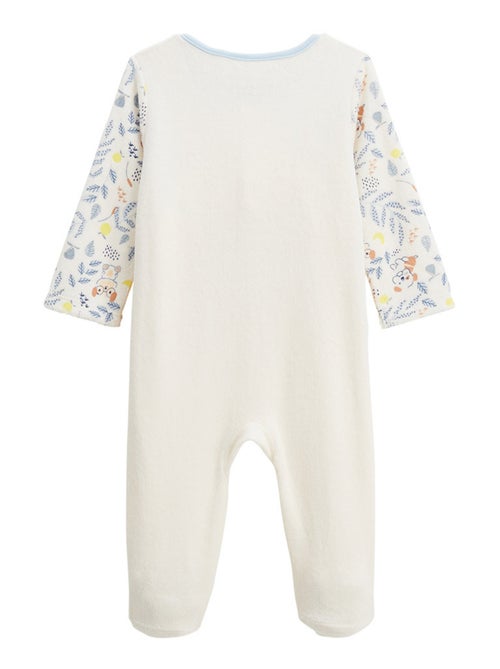 Pyjama bébé en velours ouverture pont Zeste d'amour - Kiabi