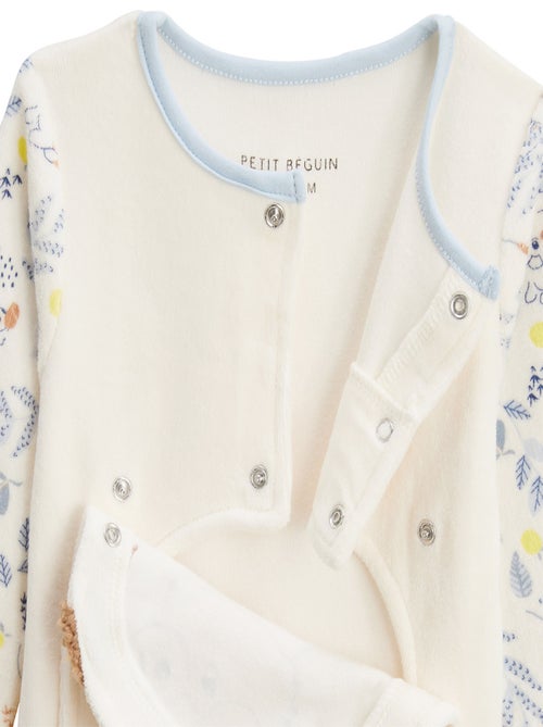 Pyjama bébé en velours ouverture pont Zeste d'amour - Kiabi