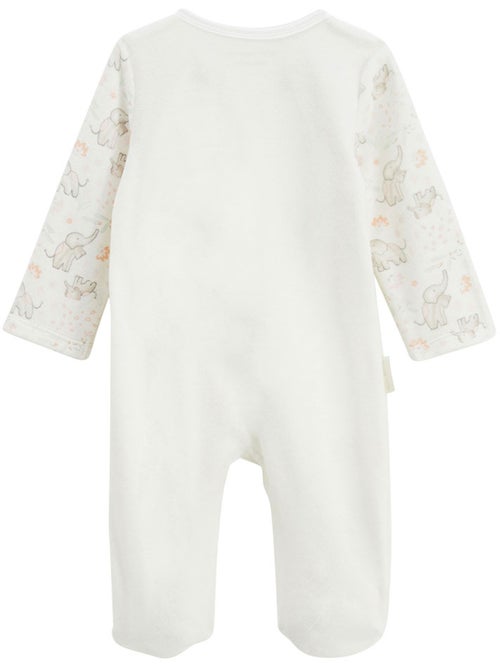 Pyjama bébé en velours ouverture zippée Badian - Kiabi