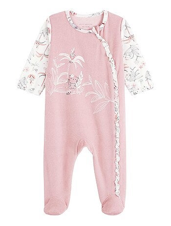 Pyjama bébé en velours ouverture zippée Bahia