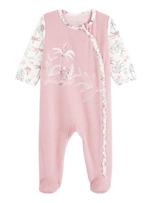 Pyjama bébé en velours ouverture zippée Bahia - Kiabi