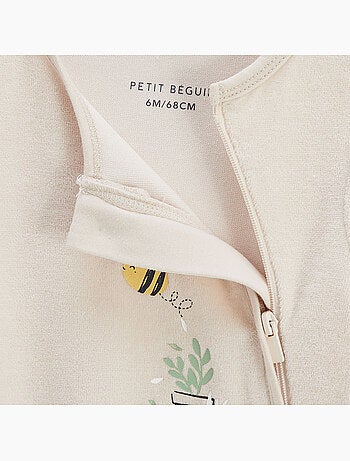 Pyjama bébé en velours ouverture zippée Eden
