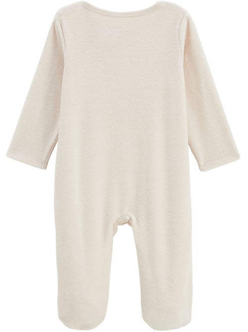 Pyjama bébé en velours ouverture zippée Eden - Kiabi