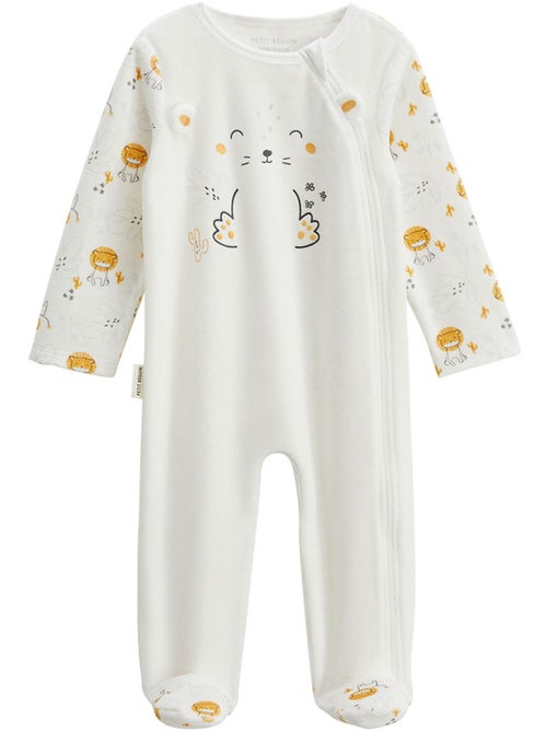 Pyjama bébé en velours ouverture zippée Elio - Kiabi