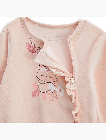 Pyjama bébé en velours ouverture zippée Louison