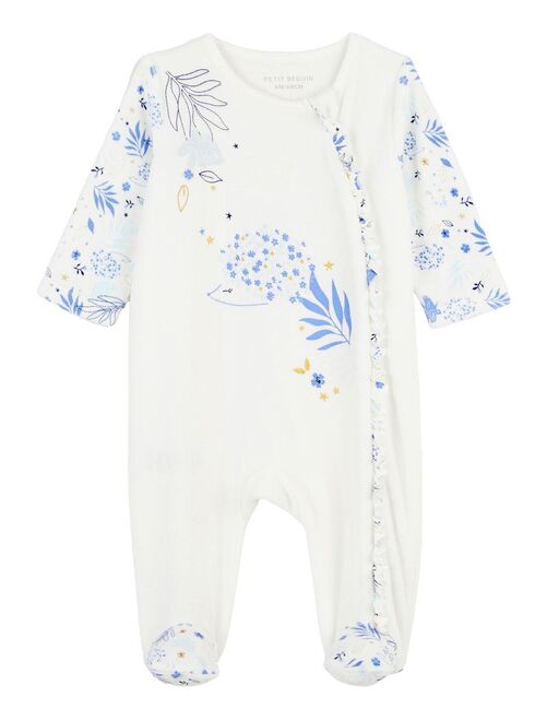 Pyjama bébé en velours ouverture zippée Luna - Kiabi