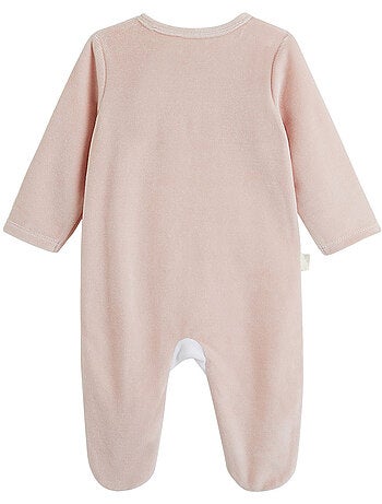 Pyjama bébé en velours ouverture zippée miette