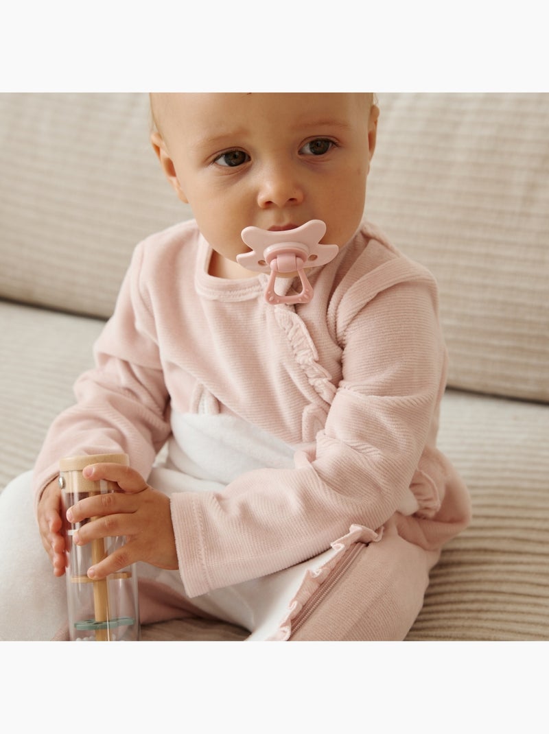 Pyjama bébé en velours ouverture zippée miette Rose - Kiabi