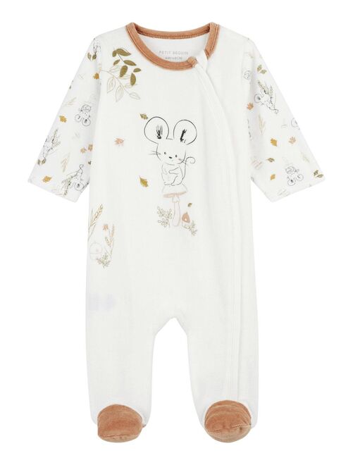 Pyjama bébé en velours ouverture zippée Mini Souris - Kiabi