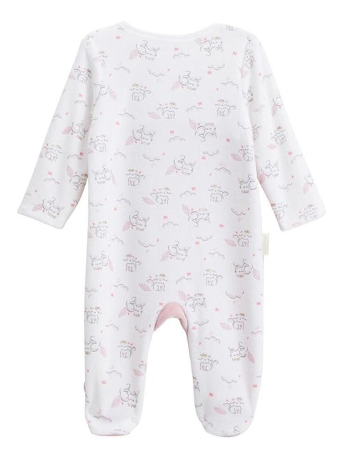 Pyjama bébé en velours ouverture zippée Miss Chatchatchat - Kiabi