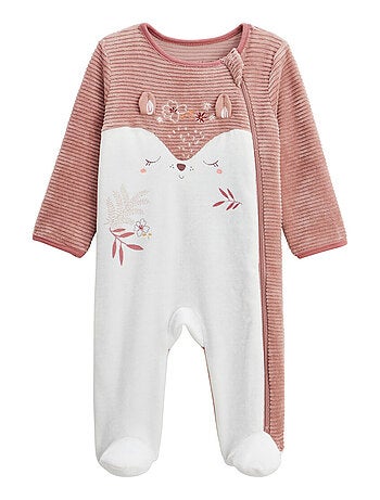 Pyjama bébé en velours ouverture zippée Oona