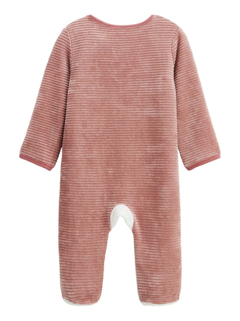 Pyjama bébé en velours ouverture zippée Oona Rose - Kiabi