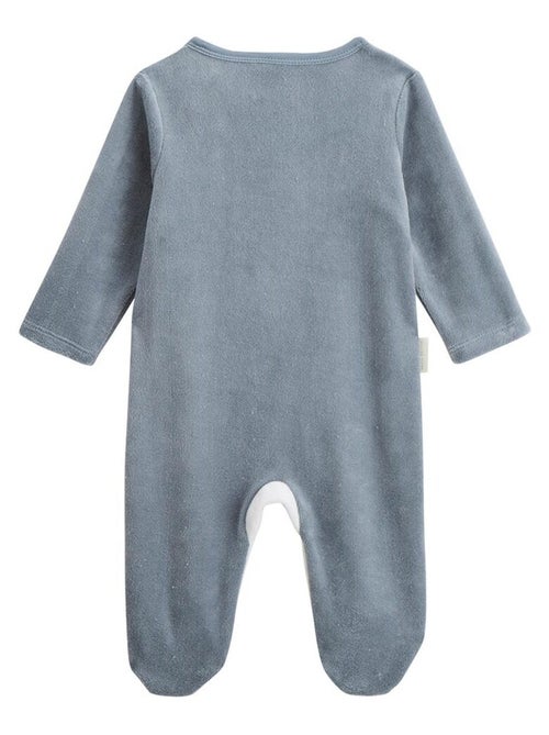 Pyjama bébé en velours ouverture zippée Rêverie - Kiabi