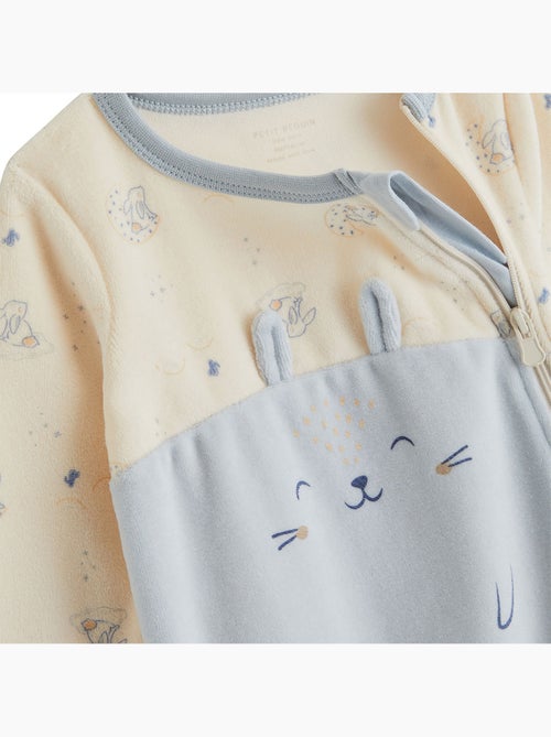 Pyjama bébé en velours ouverture zippée voix lactée - Kiabi