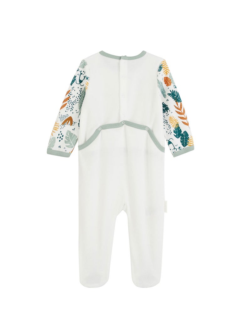Pyjama bébé en velours Petit Bavard Ecru - Kiabi
