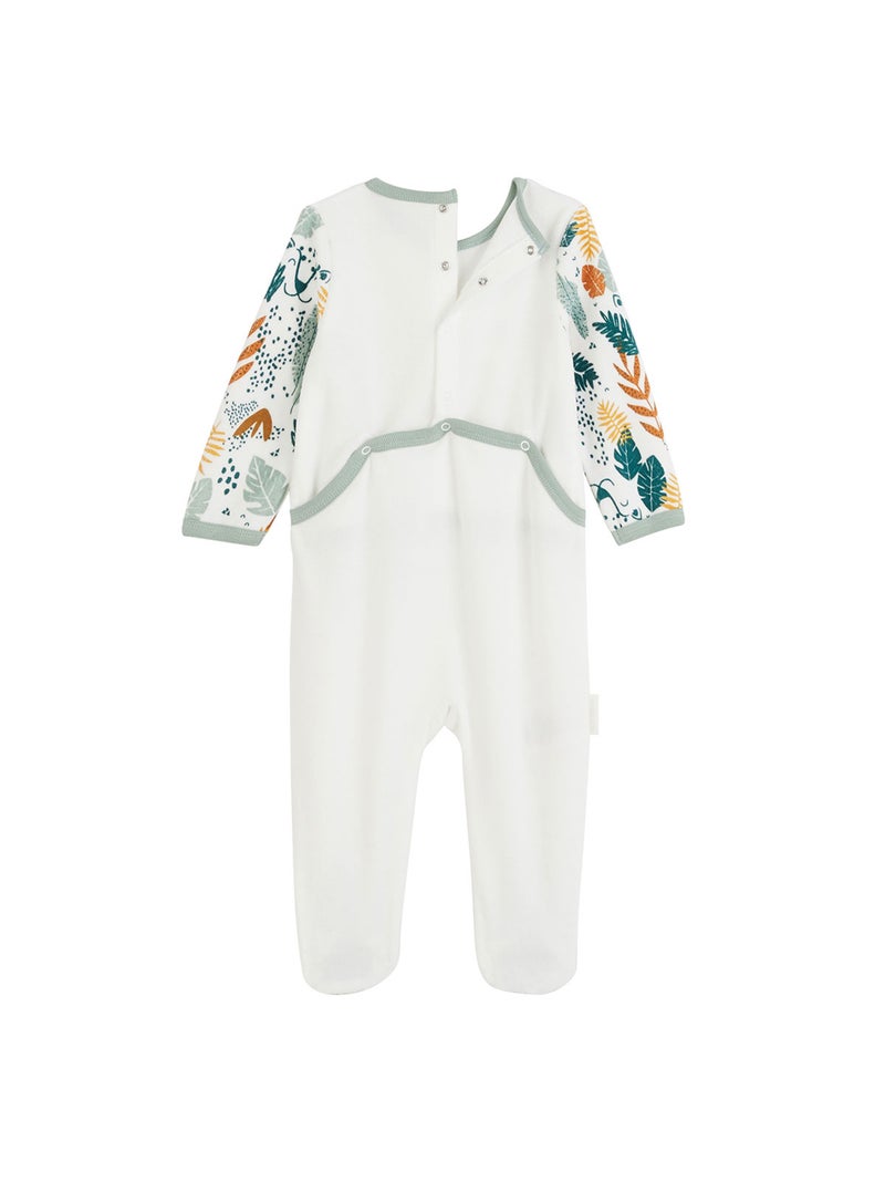 Pyjama bébé en velours Petit Bavard Ecru - Kiabi
