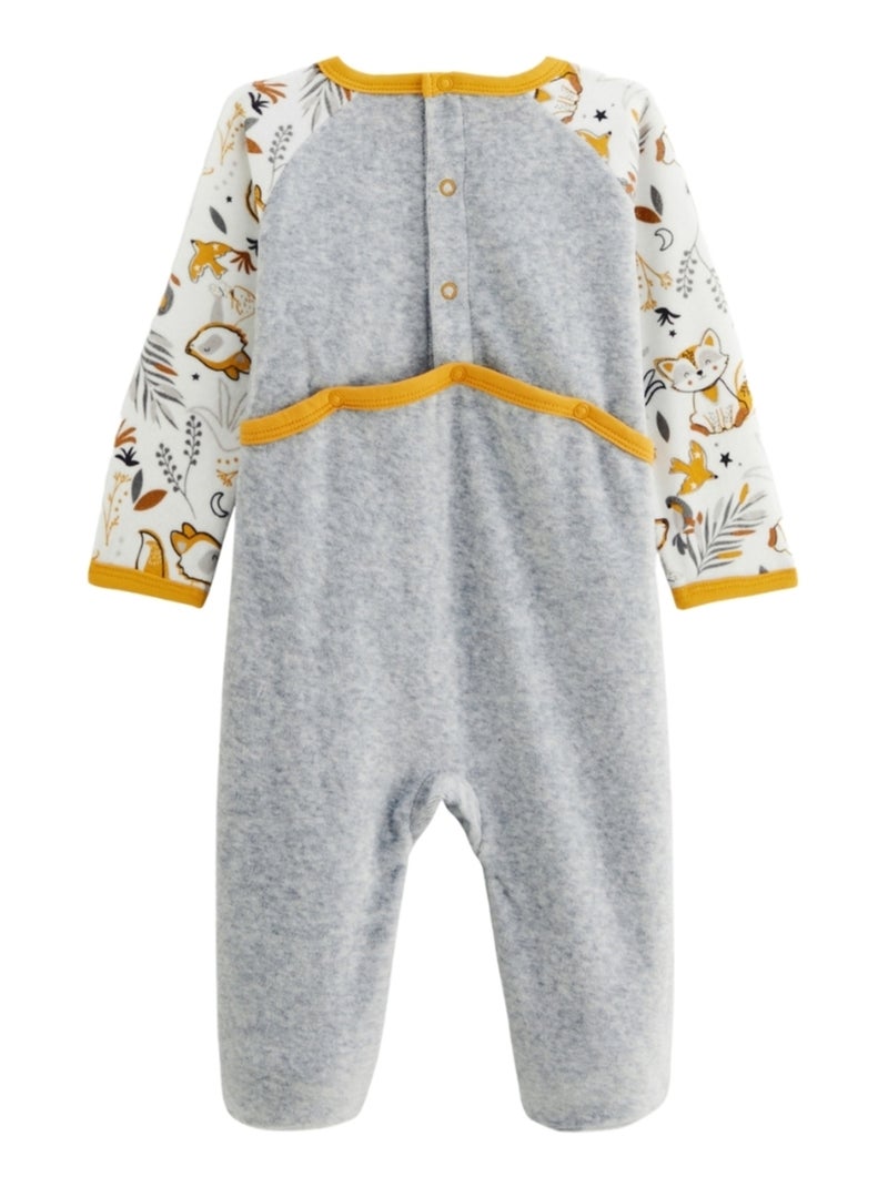 Pyjama bébé en velours Petit Loup Gris Gris - Kiabi