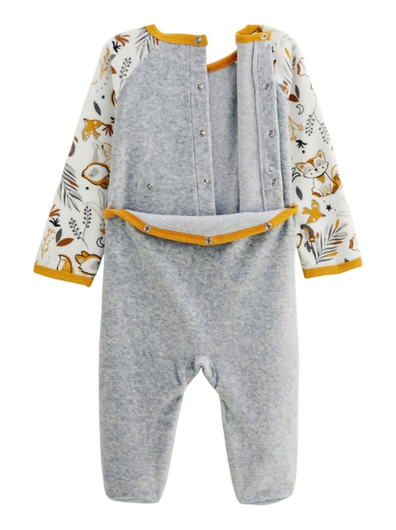 Pyjama bébé en velours Petit Loup Gris Gris - Kiabi