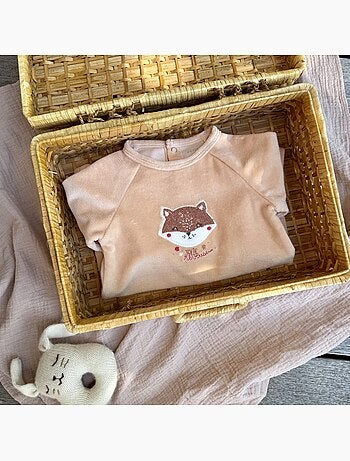 Pyjama bébé en velours petite rêveuse
