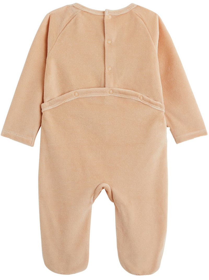 Pyjama bébé en velours petite rêveuse Rose - Kiabi