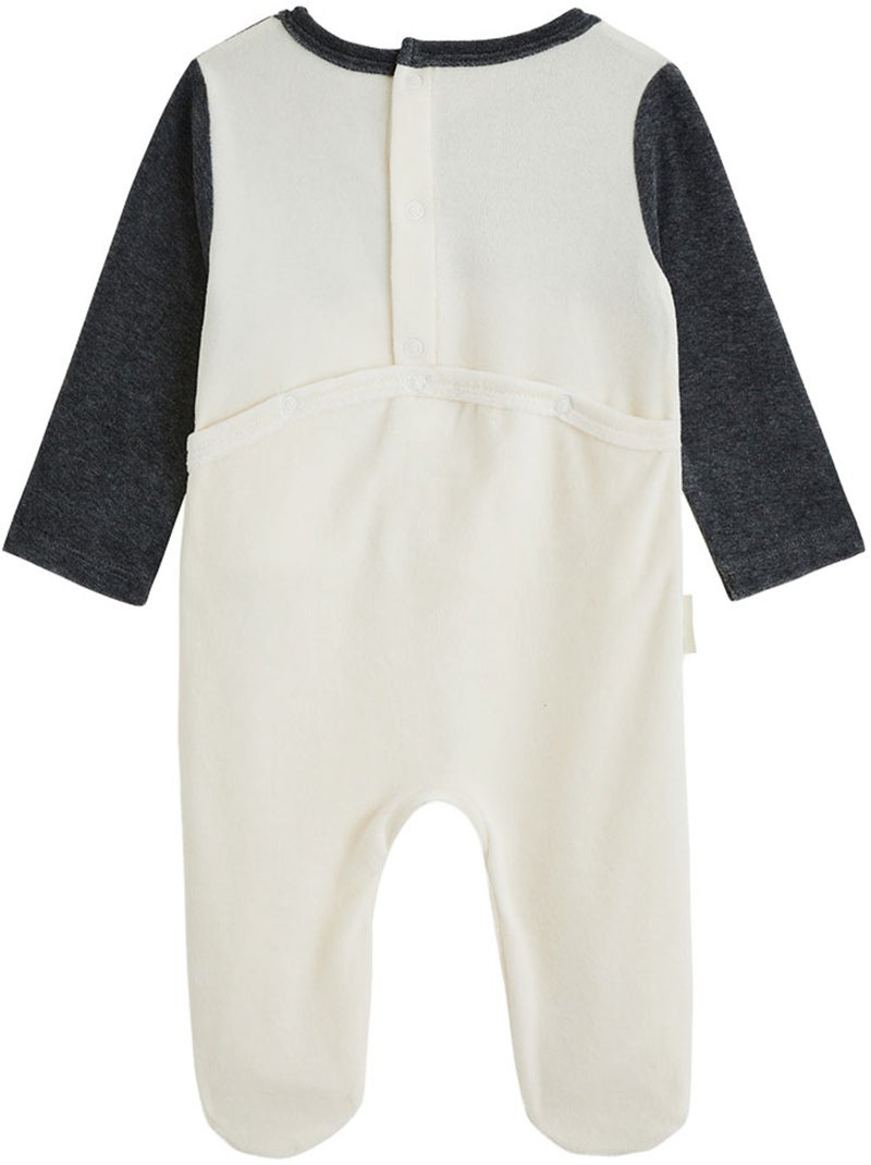 Pyjama bébé en velours québec Gris Gris - Kiabi