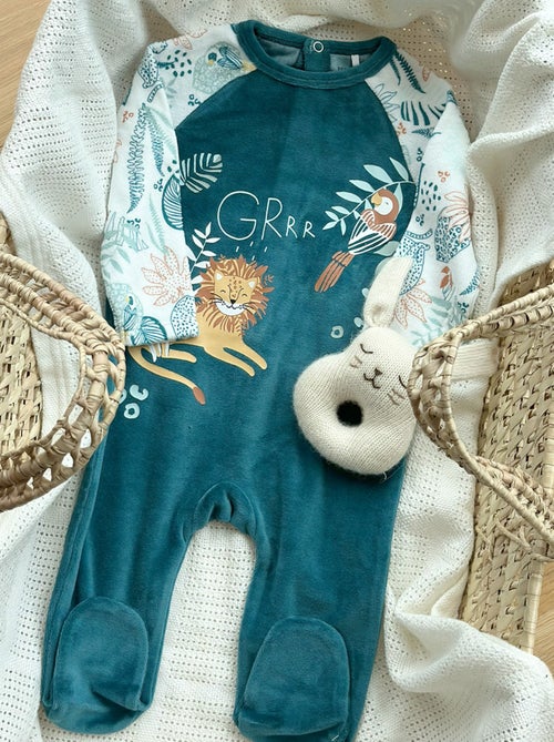 Pyjama bébé en velours Roméo - Kiabi