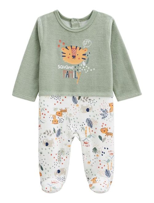 Pyjama bébé en velours Savane Family - Kiabi