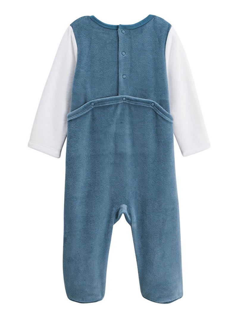 Pyjama bébé en velours Tao Bleu - Kiabi