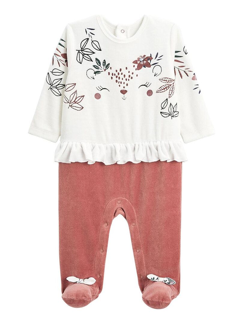 Pyjama bébé en velours Trinidad Rose - Kiabi